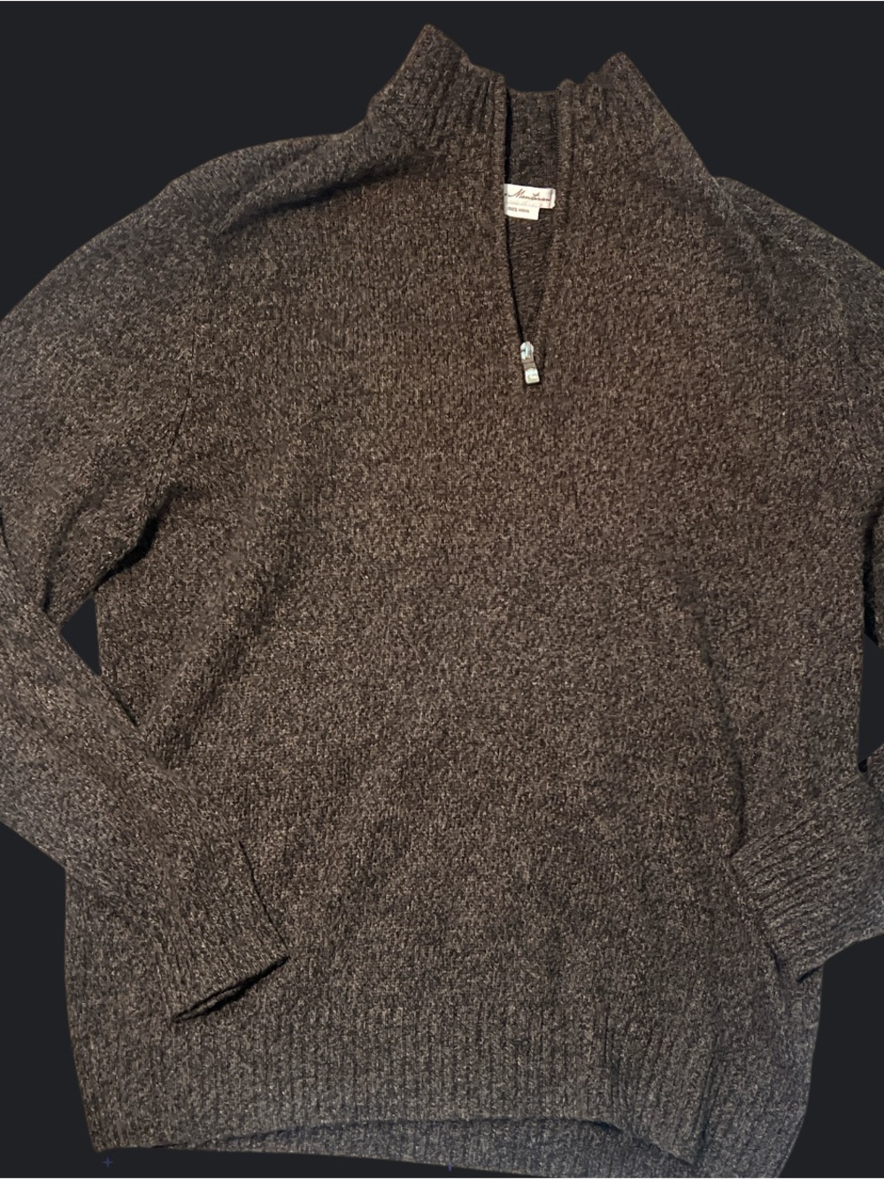 Enzo Mantovani 100% Wool Quarter Zip Sweater Men’s Gray Heather Size L